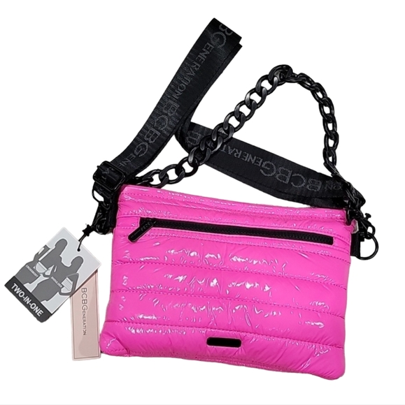 NWT BCBGeneration 2 in 1 Crossbody Puffer Bag, Pink - Picture 1 of 10